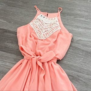 Boutique Peach & Lace Dress